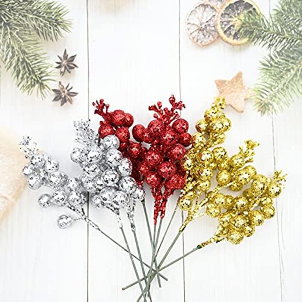 Adorable Artificial Berry Twig Decorations 30pcs Perfect for Festive Decor