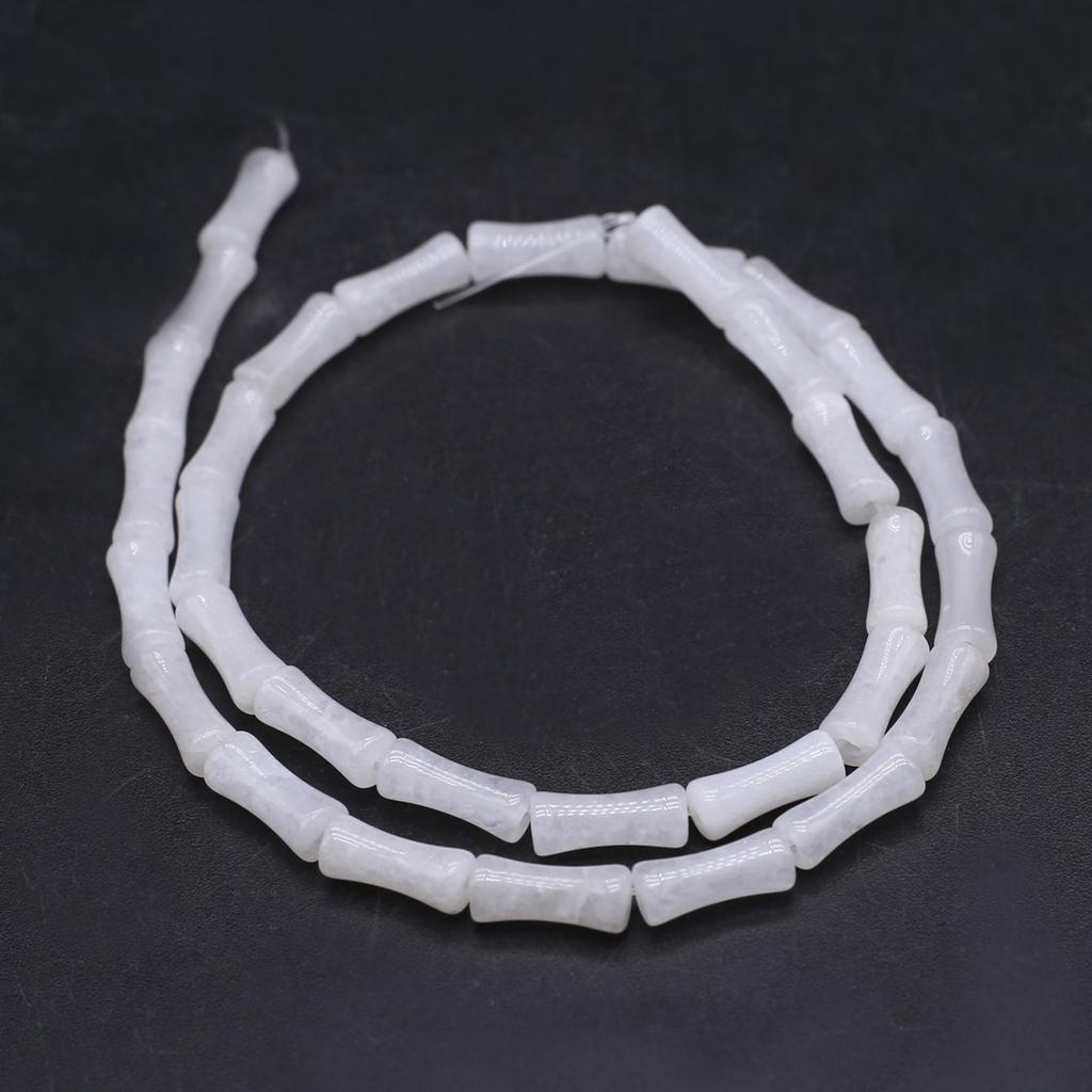 Natursteinsperler Klar kvarts Bambusformede perler 12x5 MM Charms For smykker Making DIY Halskjede Armbånd Øredobber Tilbehør