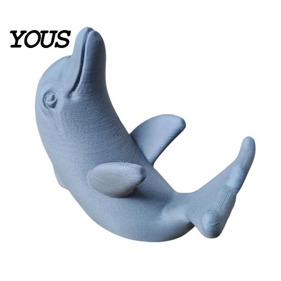 Non-slip Phone Holder 3D Printed Cute Dolphin Stand, Universal Desktop for Cellphone, Vertical Stand & Horizontal Dual-Mode Display, Matte Compact