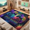 Game Controller Theme Crystal Velvet Floor Rug Personalized Custom Name Text Warm Carpet Home Decoration