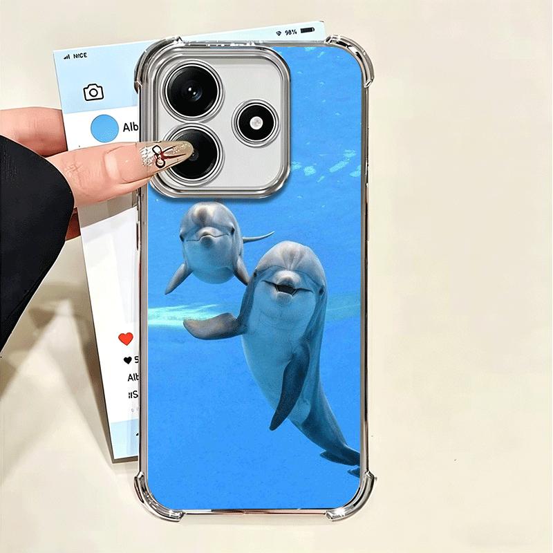 Ocean Cute Dolphin Soft Phone Case For Xiaomi Poco X7 X8 Pro Max X6 X5 X3 F8 Ultra F7 M8 M7 M5S Redmi 15C 15A 15 14C 13C 12C 13