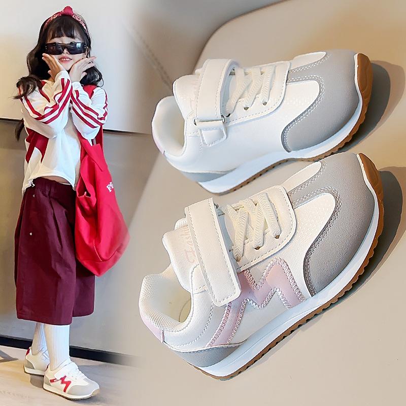 Fashion 2025 Spring Teenager Kid's Sneakers PU Leather Waterproof Outdoor Tennis Shoes Teenager Girl's Sneakers Kids Sport Shoes