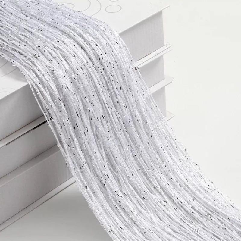 100x200CM Living Room String Curtain Shiny Tassel Silver Line Cortinas Solid Color Window Home Door Divider Curtain