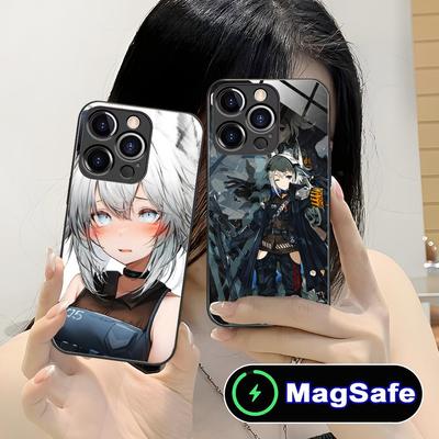 Arknights Grani Glass MagSafe Mobile Phone Case for iPhone 17 16 15 14 13 12 11 Air Pro Max Plus Mini Colorful Cover