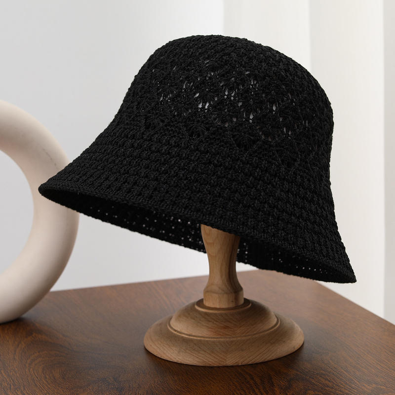 Summer Women'S Versatile Face-Covering Bucket Hat Hollow-Out Design Makes Face Look Smaller Spring Autumn Travel Sun Hat