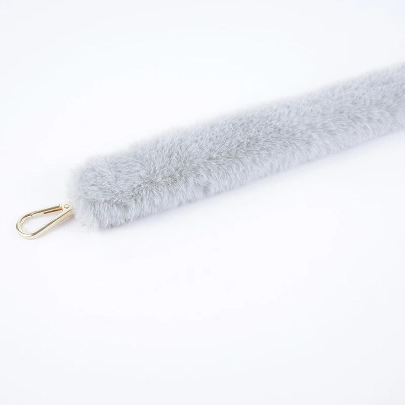 Tracolla Lunga Regolabile in Peluche Sintetico di Coniglio Sostitutiva per Borsa a Spalla o Crossbody da Donna Accessorio Moda per Borsa