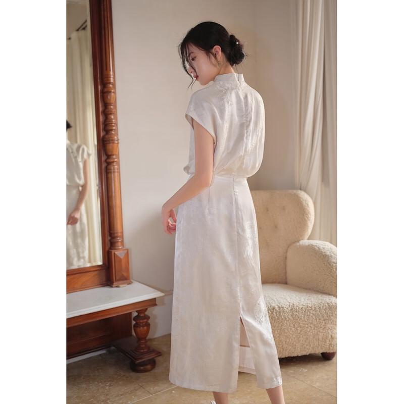 JK&JS New Chinese Style Jacquard Qipao Dress