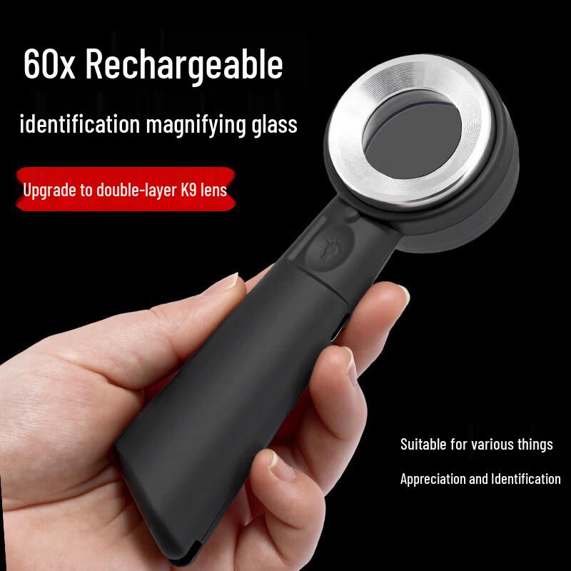 60x Rechargeable LED Magnifier with UV Light