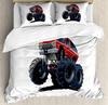 Excavator Car Vehicle Road Sign 3pcs Bedding Set For Bedroom Double Bed Home Textile Duvet Cover Quilt Cover Pillowcase