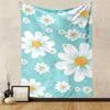 White Daisies On Light Blue Background Patterned Tapestry for Bedroom and Living Room Home Decor.