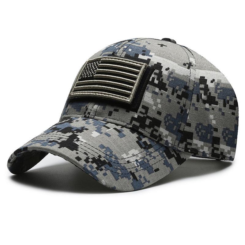 Spring & Autumn Velcro Baseball Cap with American Flag Embroidery – Unisex Outdoor Design