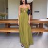 New European and American Summer Sexy Suspender U-shaped Design Holiday Pendulum Long Dress Dress