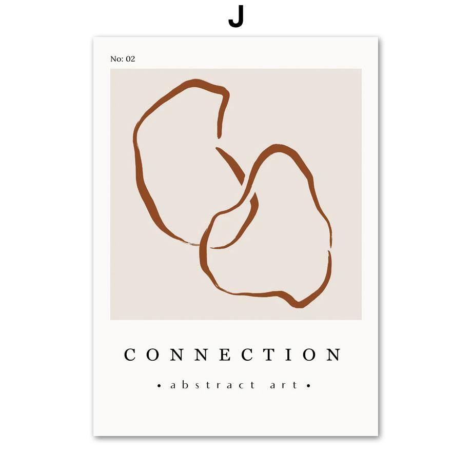 Schilfpflanzen Strand Boho Abstrakt Linien Kürbis Poster und Drucke Beige Wandkunst Leinwandmalerei für Wohnzimmer Heimdekoration