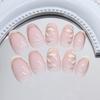 Fairy Fresh and Gentle Three-dimensional Gilt French Fine Flash Flower European and American Ins Wind Removable Manicure 24 Pieces