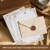 Chinese Retro Style Woven Pattern Envelope & Letter Set with Kraft Paper & Sealing Wax