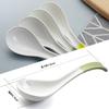 YFWOOD 4-Piece 16cm Ceramic Flower Soup Spoon with Curved Long Handle, Perfect for Curry, Ramen, and Other Cooking, Ideal for Commercial or Family Use