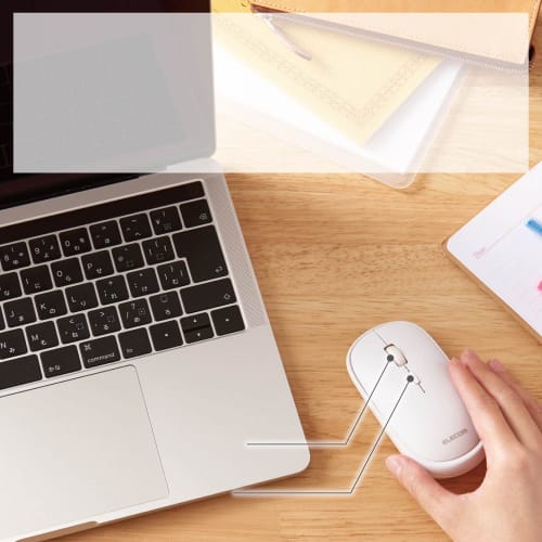 ELECOM Wireless Mouse Wireless 2.4GHz Slint M-TM10DBWH/EC Thin Silent 4 Buttons with Presentation Mode Function Compatible with Windows Mac White