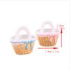 2/3Pcs Cute Dollhouse Miniatures Rattan Bamboo Flower Basket Models Doll House Accessories Decor Kids Pretend Play Toys Diy Gift