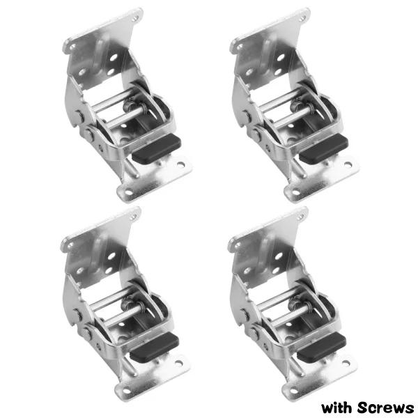 2 /4 Pack Folding Brackets,Self-Locking Extension Support Bracket Foldable Self Lock Hinges with Screws for Table Bed Leg Feet