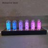 LED Glow Nixie Tube Clock Metal Wood Table Clock Silent Vintage RGB Digital Watch Alarm Electronic Desktop Clocks Gift Ideas