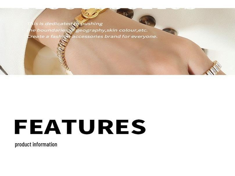 Light Luxury Seven-Color Zircon Gold-Plated Magnetic Bracelet with Titanium Steel Double-Sided Closure