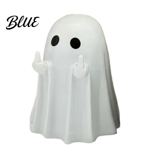 Contenitore Porta Cancelleria Ufficio Figurine Fantasma Dito Medio di Halloween Portapenne Gesto Spettrale Resina Organizer per Cancelleria Supporto Ornamenti Carini,