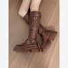 Small temperament shows high boots, comfortable and slender boots, spring and autumn thick-soled Martin boots, children look thin