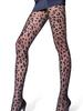 1 PC Black Leopard Print Cutout Pantyhose Women Sheer Slim-Fit Retro Style Commute/Tea/BFF Date, Halloween Party/Christmas Gathe