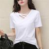 Womens Korean Style Loose V Neck T Shirt Casual Comfortable Oversized Tee Tops