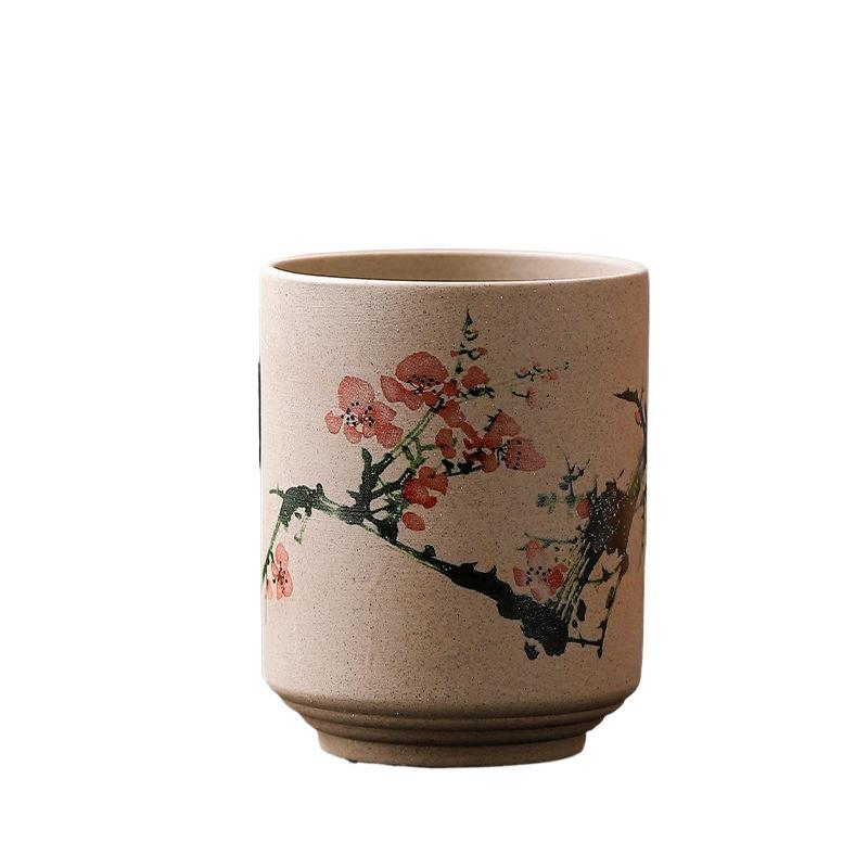 

Health Coarse Pottery Cup Ceramic Straight Cup Japanese Vintage Style Water Cup for Home Daily Drinking and Tea Serving 180ML