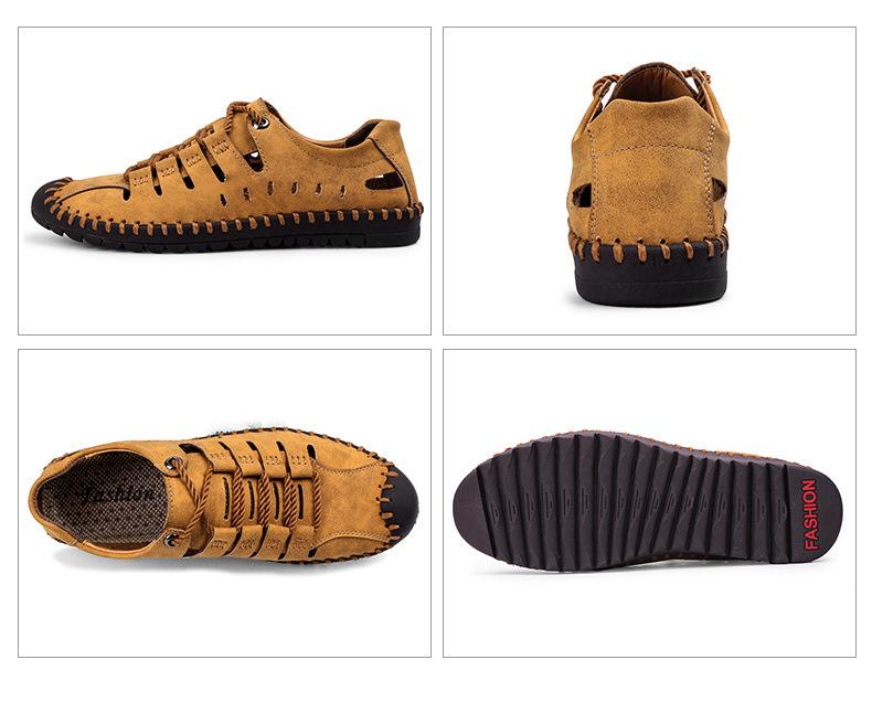 Men's Plus Size Casual Breathable Summer Sandals - Soft Sole Perforated Design