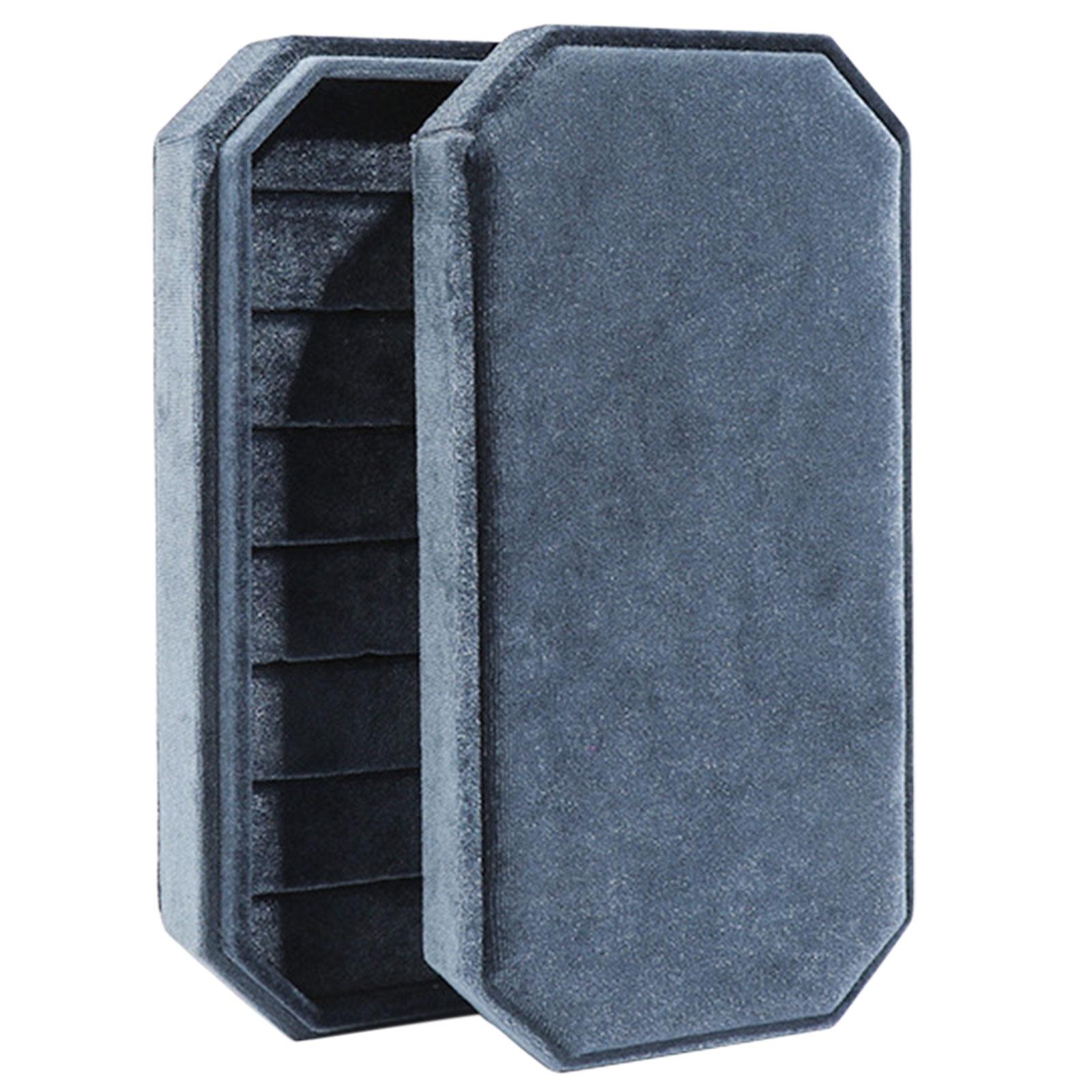 

Элегантная шкатулка для хранения ювелирных изделий Классическая бархатная шкатулка-дисплей для элегантного хранения колец и серег синий