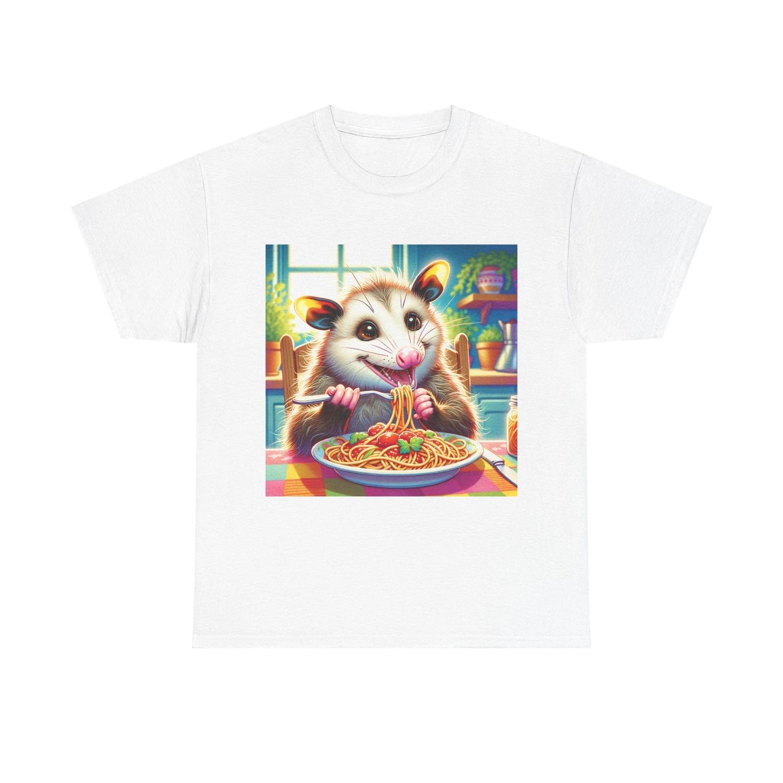 Unisex Adult T Shirt Opossum Spaghetti Cute Cartoon Art 3XL