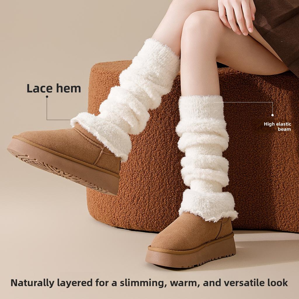 Winter- und Herbst-Wärmeisolierende Strümpfe für Damen, Dick und Weich Korallenfleece, Kein Fusseln, Elastisch, Schlankmachend, Vielseitig, Flauschige Leggings