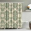 Rideau de douche à imprimé floral vert, doublure décorative pour baignoire, pour salle de bain à domicile, protection de la vie privée, fabriqué en tissu 100% polyester (La