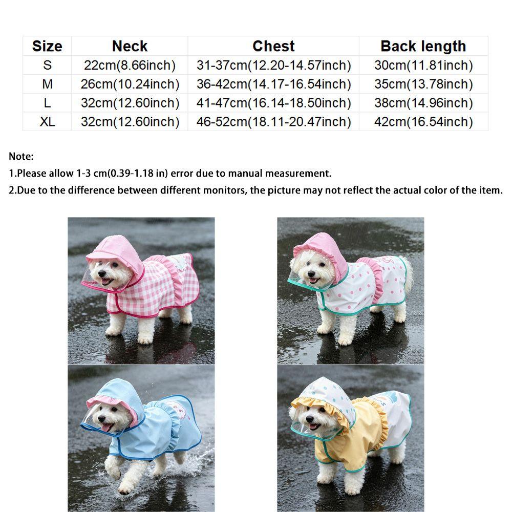 Windproof Waterproof Dog Coat With D-ring Pet Poncho All Weather Dog Rain Cloak Rainy Day