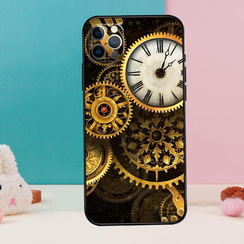 

Steampunk Style Gears Levers Engine Phone Case For iPhone 17 Air 16 14 13 12 11 15 Pro Max 12 13 mini 15 16 Plus 16e Cover Coque iPhone 16 Pro