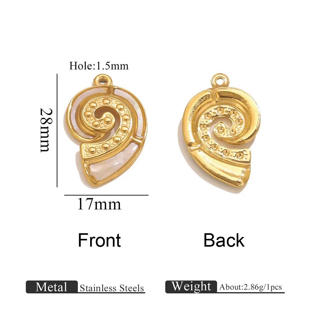 Turtle Starfish Conch Inlaid shell Stainless Steel Pendant For Women Summer Beach-style DIY Making Charm Fashion Jewelry