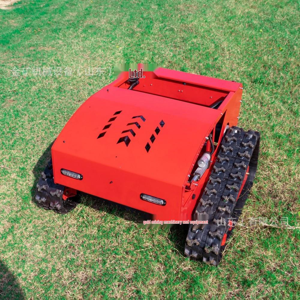 Hybrid Remote Control Lawn Mower HT550: Oil-Electric Self-Propelled Grass Shredder and Orchard Weeder
