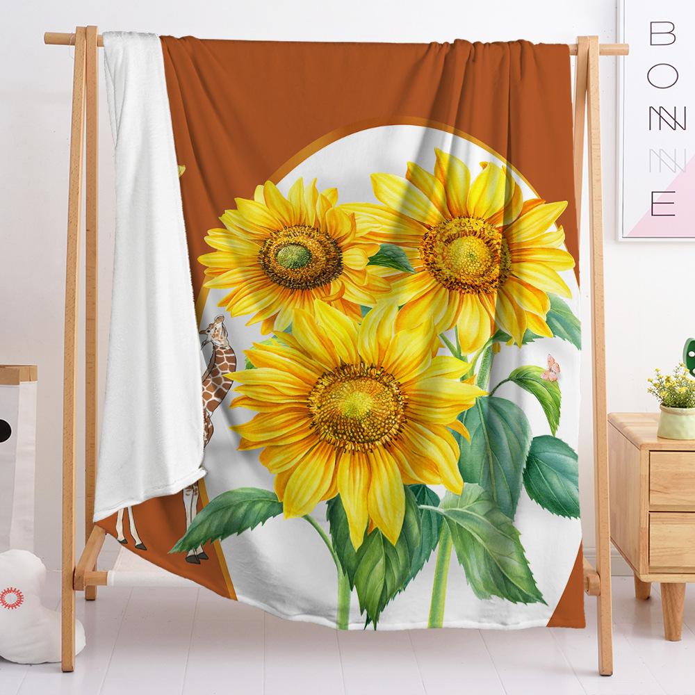 Ebay Blanket Sunflower Flannel Blanket Cover Blanket Single Layer European And American Size