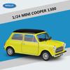 WELLY 1/24 MINI COOPER 1300 Alloy Mini Car Model Diecasts Metal Classic Car Vehicles Model High Simulation Collection Kids Gifts
