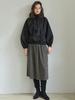 Avang Check Pleated Banding Skirt - Black