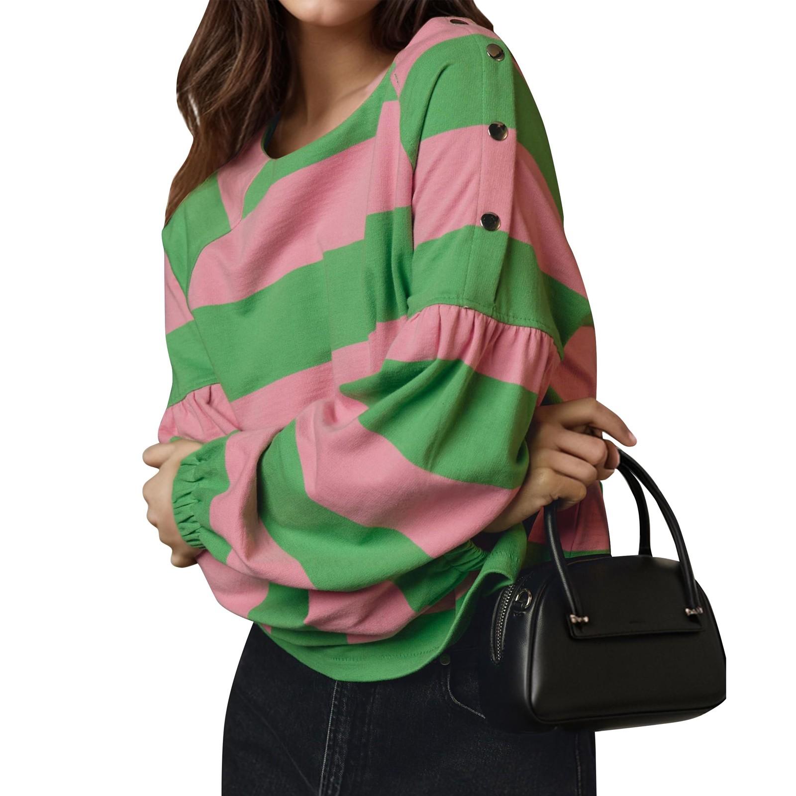 

Женская толстовка, повседневные топы с длинными рукавами, свитера с круглым вырезом, свободный пуловер S хаки