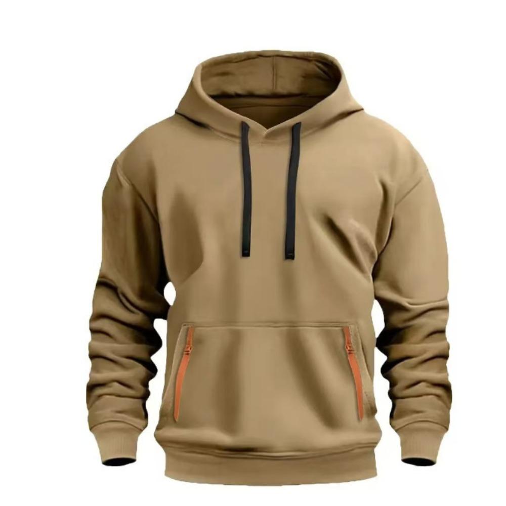 

Мужская толстовка с капюшоном, повседневный спортивный топ, осенне-зимняя верхняя одежда с деталью на шнурке XXXL хаки