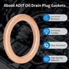 M12 Copper Oil Drain Plug Crush Washer Gasket Fits for BMW, M12 x 17 x 1.5, 10 Pack
