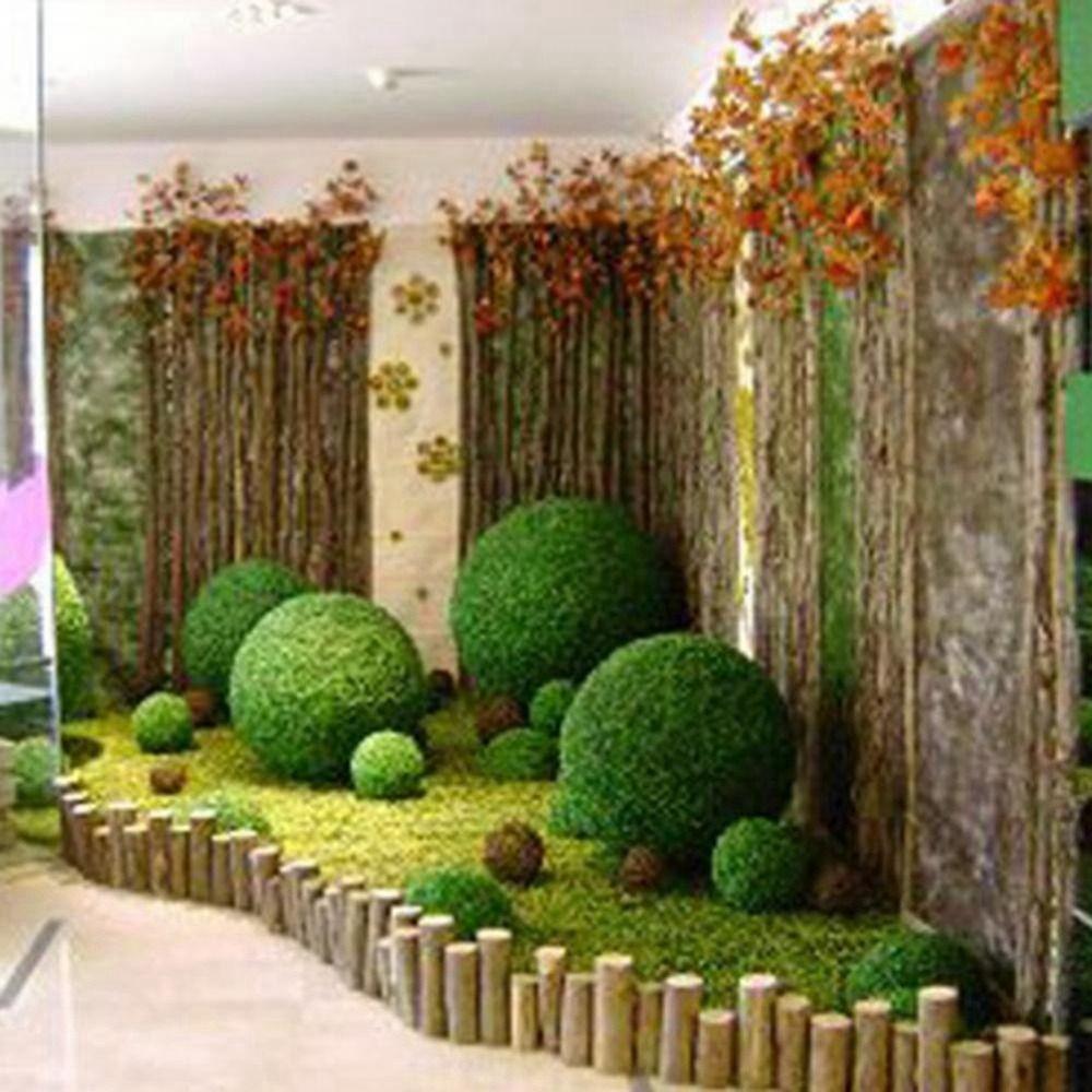 Décoration Extérieure Maison Verte Réaliste Boule d'Herbe Boule de Plante Plante Verte de Jardin Plante Suspendue