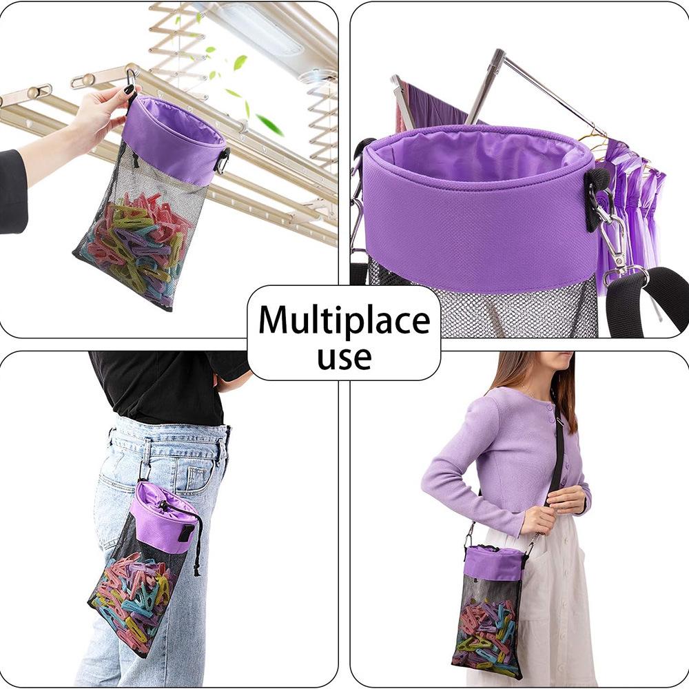 Hanging Mesh Clothes Clip Storage Bag for Outdoor Use and Dorms
