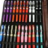 Professional Brown 48 Pens Leather Pen Holder & Pouch Fountain Pen Rollerball Pen Bag Pencil Case Stationery Writing Tool Gift