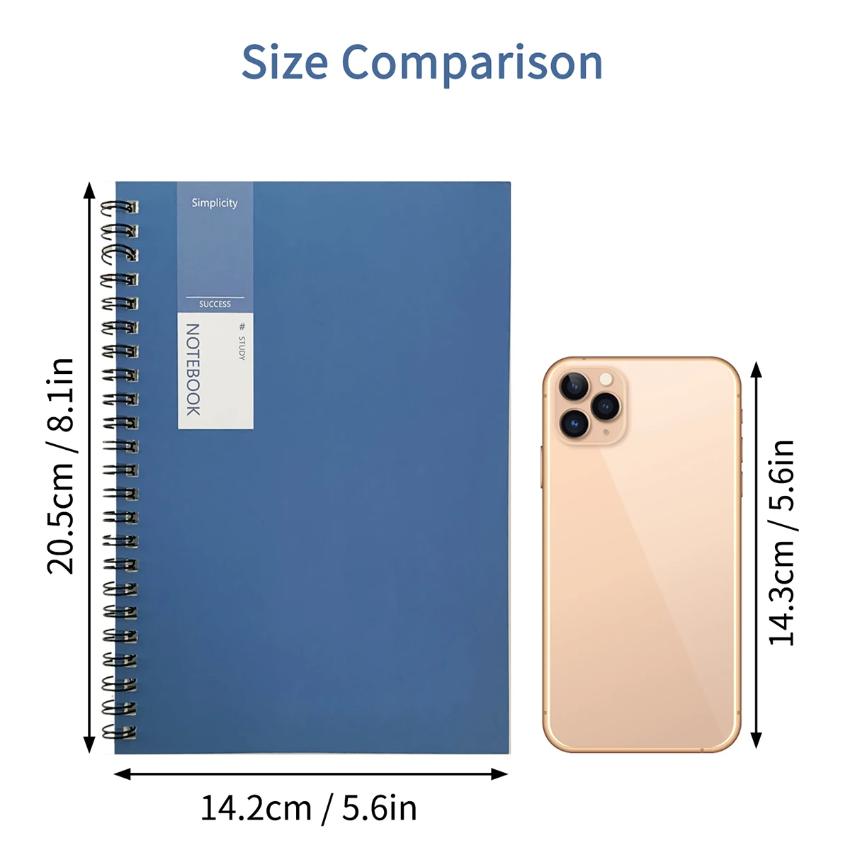 1 Set of 4pcs, 8.1x5.6inches Thickened A5 Coil Notebook, Blue Simple Notepad, Wholesale High-value Loose-leaf Book, Practice Boo