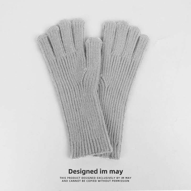 

Новая модная осенне-зимняя шерстяная перчатка с открытыми пальцами, женская однотонная теплая милая вязаная перчатка нескольких цветов One size